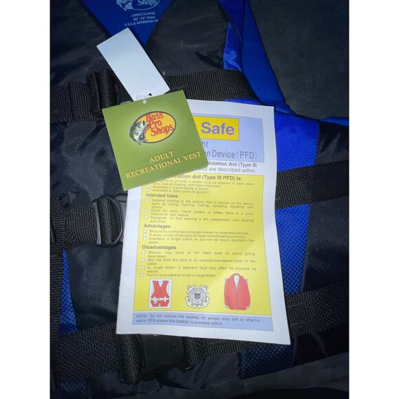 Bass Pro Shops Life Jacket Vest Adult Large XL 40"- 52" Type 3 PFD Water Sports - Picture 9 of 10